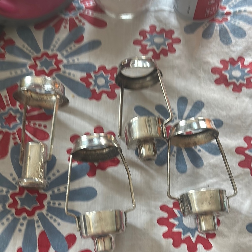 Set of Silver Metal Candle Holders